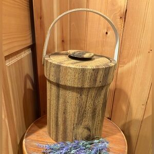 Mid-Century Modern faux wood grain ice bucket